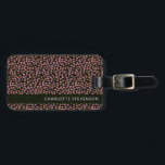 Abstrakt Black Rosa and Orange Dots Personlig Bagagebricka<br><div class="desc">Abstrakt Black Rosa and Orange Dots Personlig Luggage Tag</div>