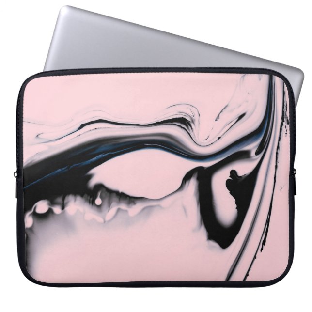 ABSTRAKT BLACK ROSA PAINT ON PASTEL BAKGRUND LAPTOP FODRAL (Framsidan)