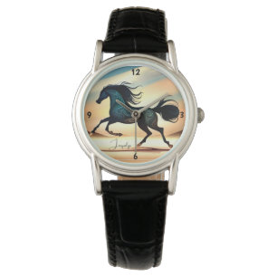 Abstrakt Black Stallion i Desert Armbandsur