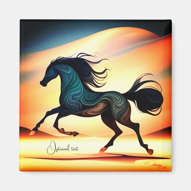Abstrakt Black Stallion i Desert Magnet (Framsidan)