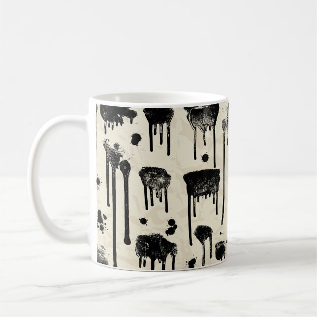 Abstrakt bläck stänk sömlösa mönster kaffemugg (Vänster)