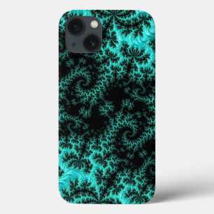 Abstrakt Black Teal Symmetrical Fractal