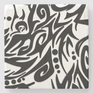 Abstrakt Black Tribal Stenunderlägg