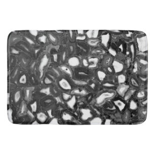 Abstrakt Black White agates geode Badrumsmatta