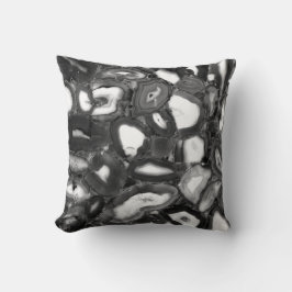 Abstrakt Black White agates geode Kudde