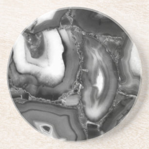 Abstrakt Black White agates geode Underlägg