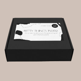Abstrakt Black & White Business Packaging-etikett Rektangulärt Klistermärke