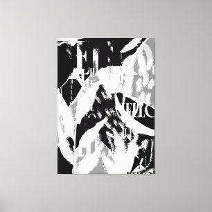 Abstrakt Black White Grått Canvastryck
