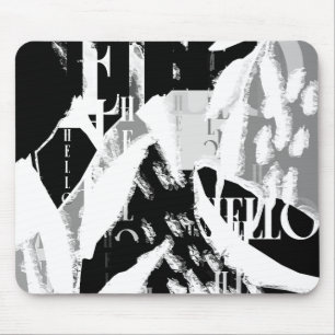 Abstrakt Black White Grått Musmatta
