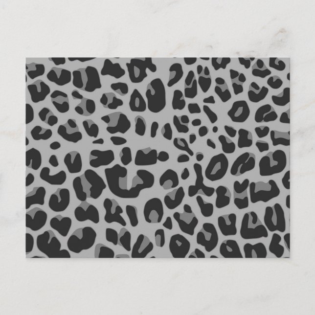 Abstrakt Black White Hipster Cheetah Animal Print Vykort (Framsida)
