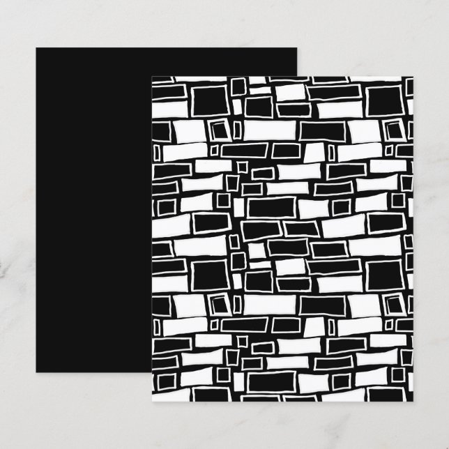 Abstrakt Black White Mosaic Scrapbook Papper (Fram/baksida)