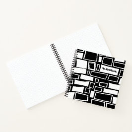 Abstrakt Black White Mosaic Sketchbook Bullet
