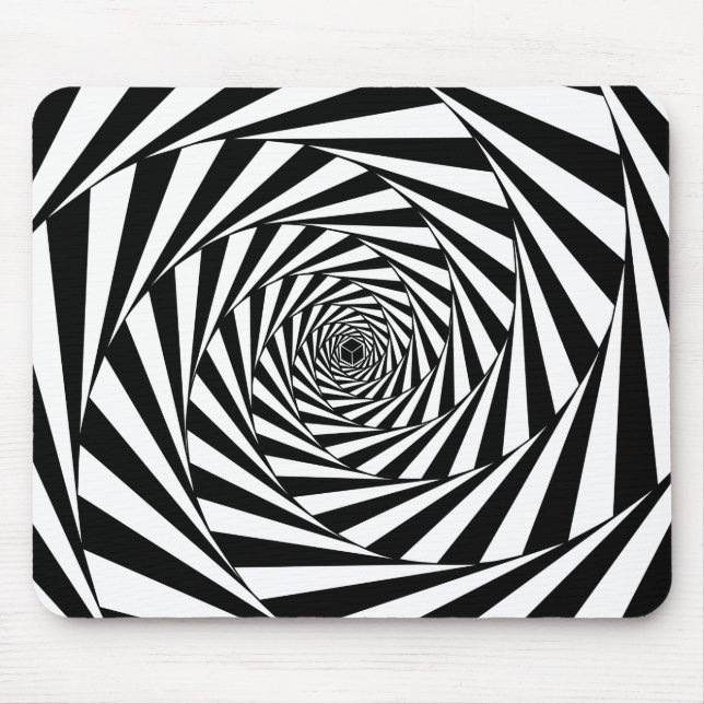 Abstrakt Black & White Spiral Art Musmatta (Framsidan)