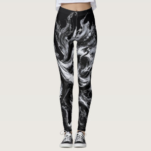 Abstrakt bläckfluid bläckfisk Kraken Leggings