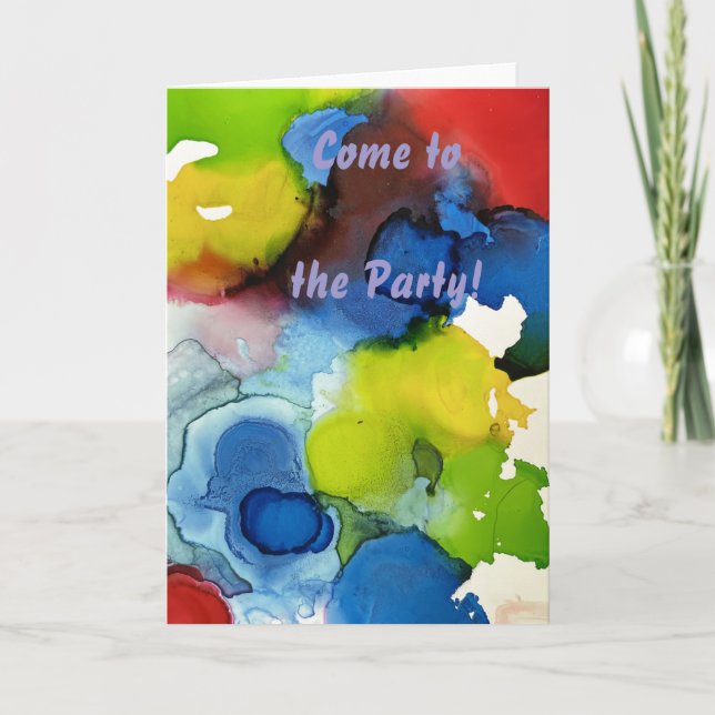 Abstrakt bläckkonst bröllopsinbjudan – Rhapsodi i  Inbjudan (Framsida)