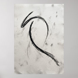 Abstrakt bläckpenseldrag Poster | Gestural Svart I