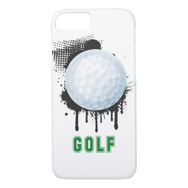 Abstrakt bläckSplotch med golfbollen och TEXT Case-Mate iPhone Skal (Baksida)