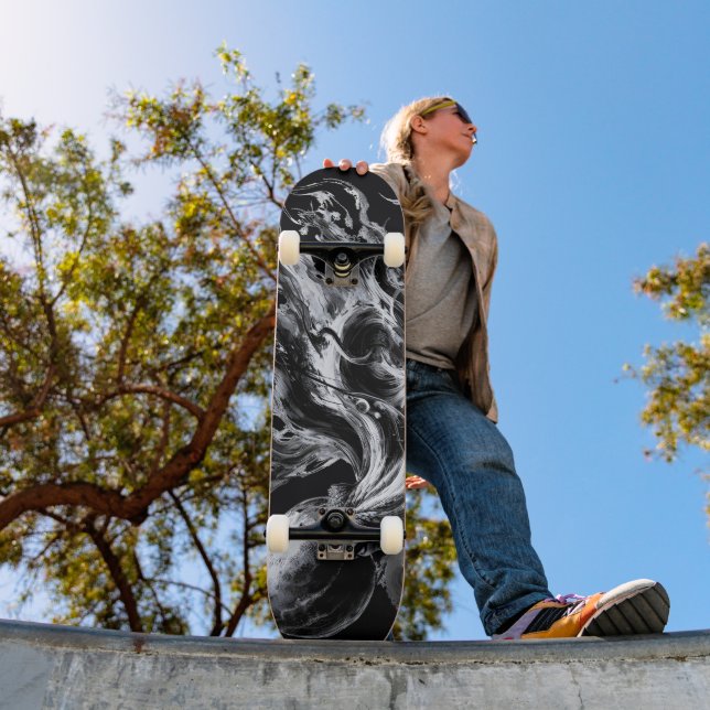 Abstrakt bläckvätska bläckfisk Kraken Mini Skateboard Bräda 18,5 Cm (Utomhus 1)