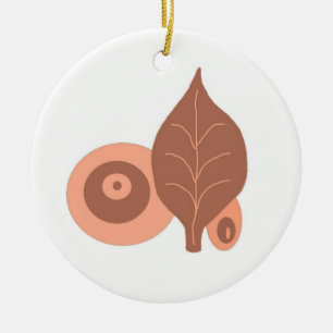 Abstrakt blad-design julgransprydnad keramik