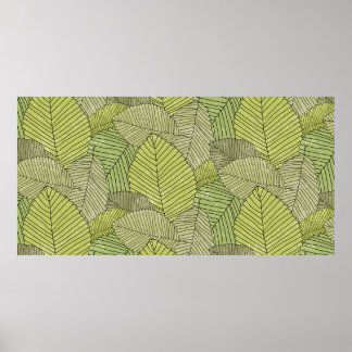 Abstrakt blad mönster färglös poster