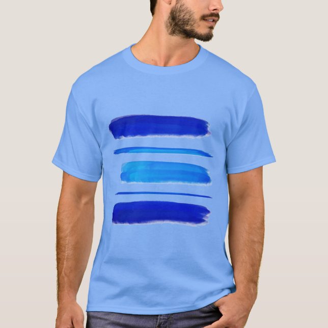 Abstrakt | Blåfärgstreck för pensel Tee Shirt (Framsida)