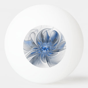 Abstrakt blågrå akvarell fraktal konst blomma pingisboll