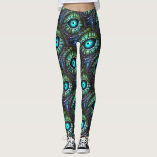 Abstrakt blågrönt öga leggings