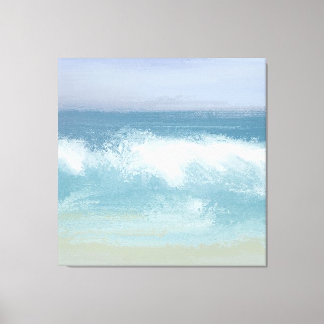 Abstrakt Blåhavsbrytning i vattenfärg Canvastryck (Framsida)