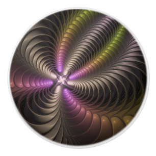 Abstrakt Blank Trippig Färgrik 3D Fraktal Konst Knopp