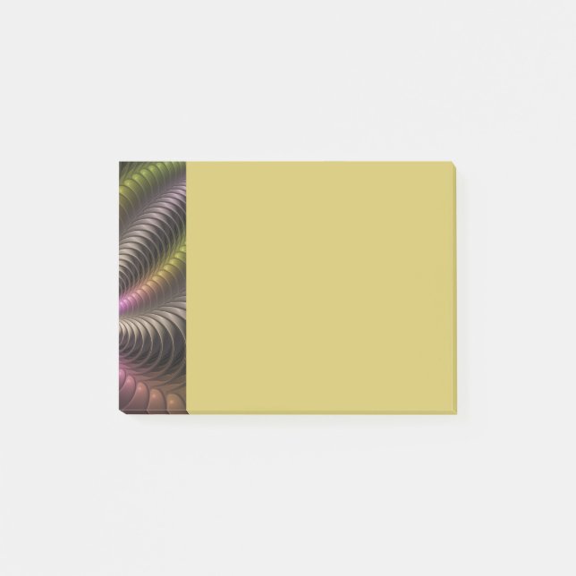 Abstrakt Blank  Trippig Färgrik 3D Fraktal Konst Post-it Block (Framsida)