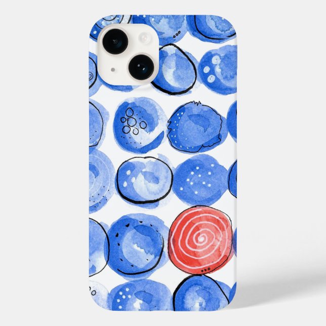 Abstrakt Blåpunkter för vattenfärg (Baksida)