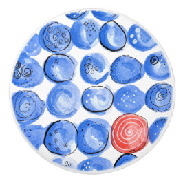 Abstrakt Blåpunkter för vattenfärg Knopp