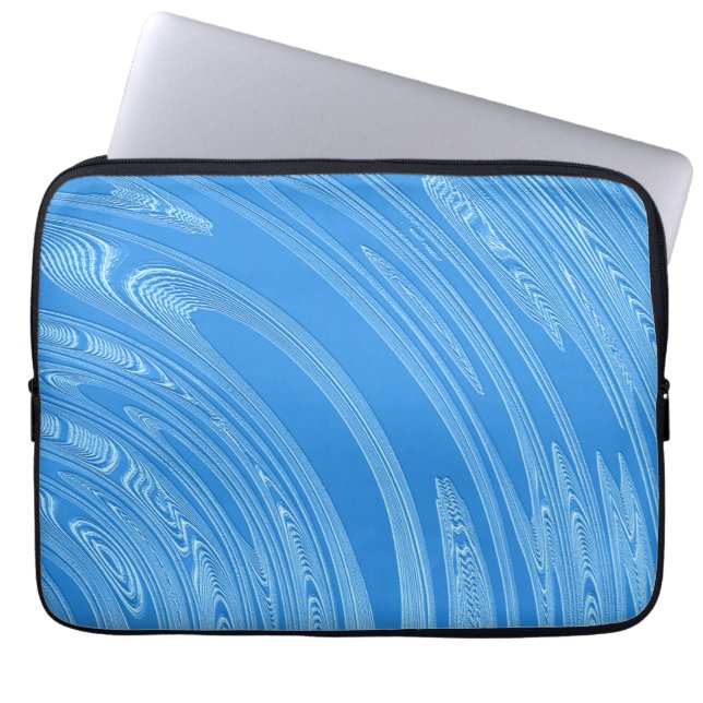 abstrakt blått försilvrar metallisk textur laptop sleeve (Framsidan)