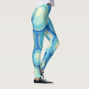 Abstrakt blått i grönt leggings