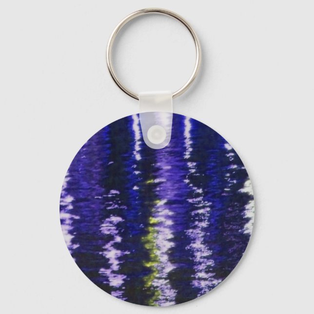 Abstrakt blått Keychain Nyckelring (Framsida)