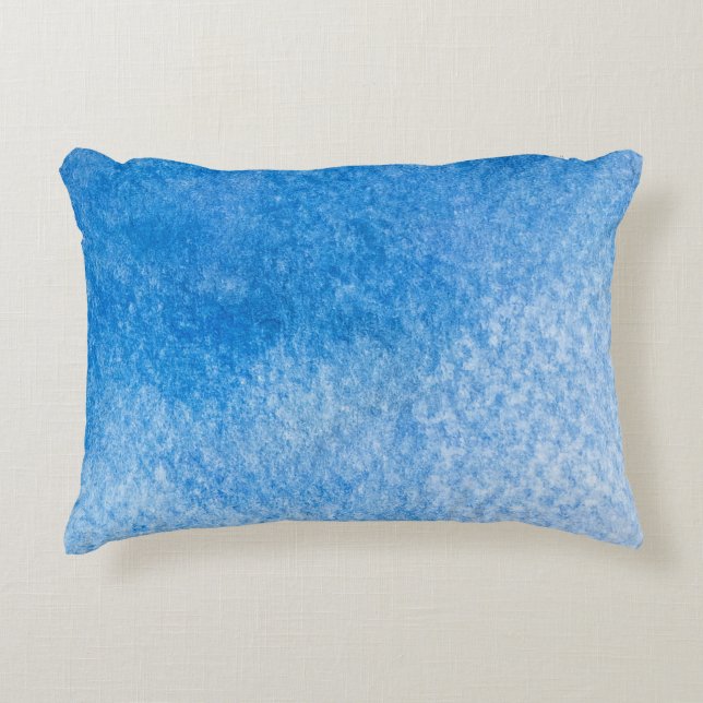 Abstrakt Blått vattenfärgsbakgrund. Bakåtriktad Prydnadskudde (Framsidan)