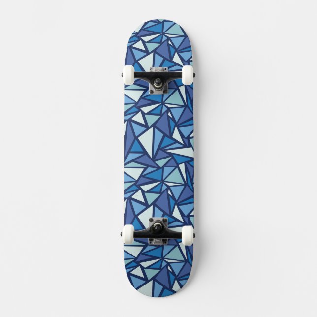 Abstrakt blåttisCrsytal mönster Mini Skateboard Bräda 18,7 Cm (Framsida)