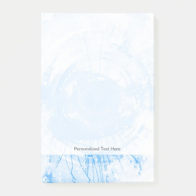 Abstrakt blåttvattenfärgbakgrund, textur post-it block (Framsida)