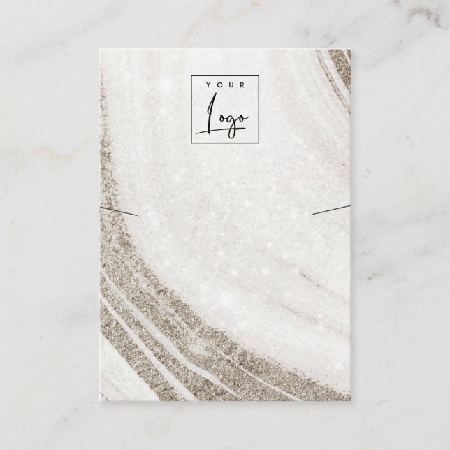 Abstrakt Blek Guld Marble Agate Necklace Visning Visitkort (Framsida)