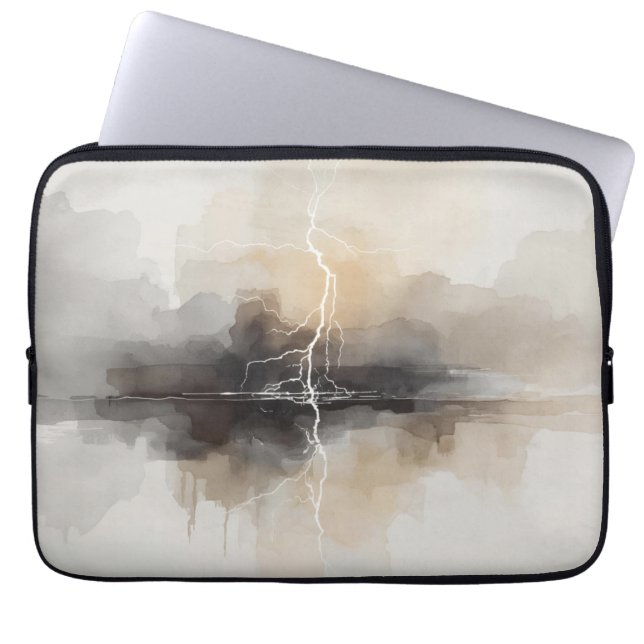 Abstrakt blixt i neutralt tryck laptop fodral (Framsidan)