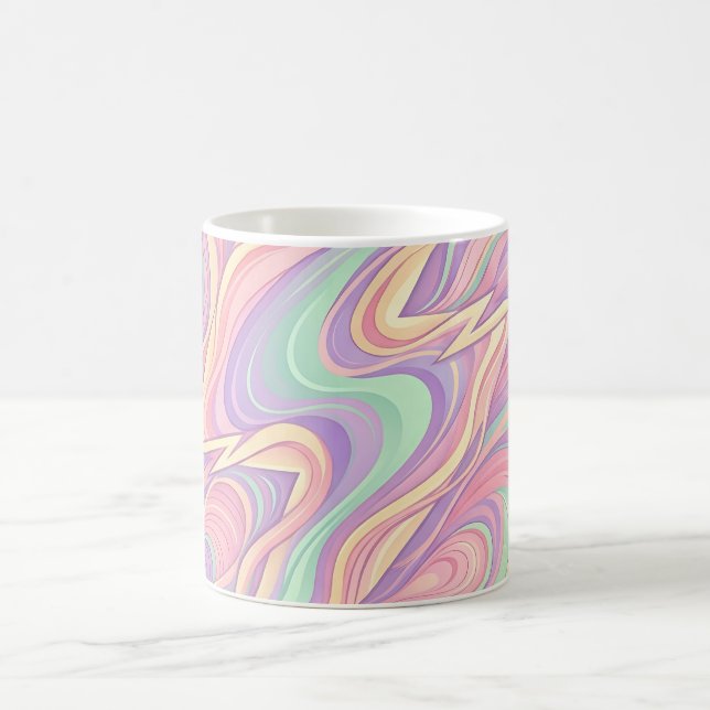 Abstrakt Blixt Pastell Mjuk Kaffe Mugg (Center)