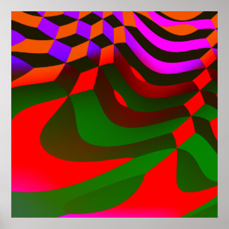 Abstrakt blockerar kubistisk utskrift poster