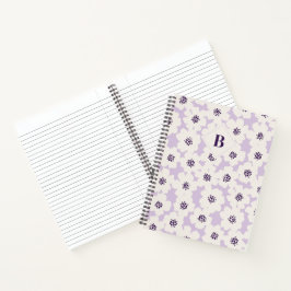 Abstrakt Blocky Blommigt Lavender Monogram
