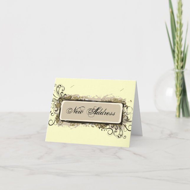 Abstrakt blom- adressändringmeddelande meddelande (Framsida)