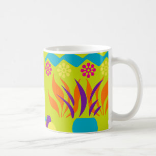 Abstrakt blom- kaffemugg för lycklig 11oz
