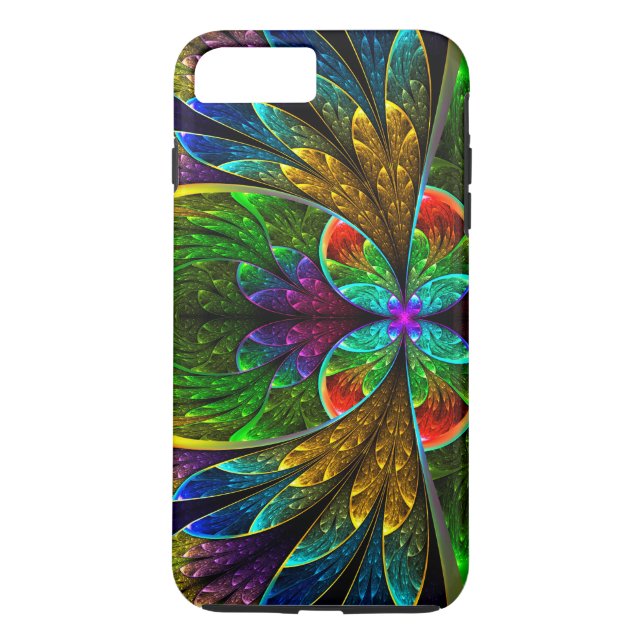 Abstrakt blom- målat glassmönster Case-Mate iPhone skal (Baksida)