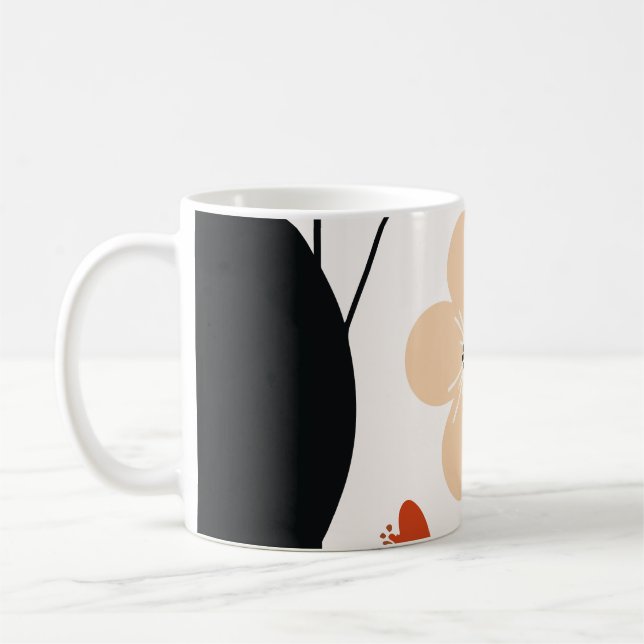 Abstrakt blom-mönster kaffemugg (Vänster)