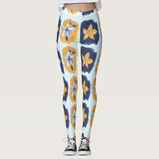 Abstrakt blom-mönster leggings