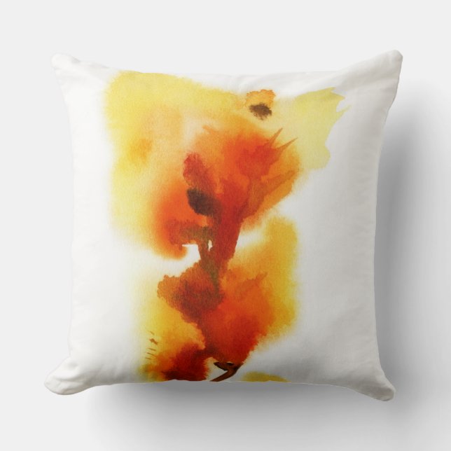 Abstrakt blom- vattenfärgmålningar 2 kudde (Framsida)