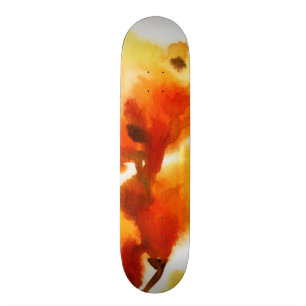 Abstrakt blom- vattenfärgmålningar 2 mini skateboard bräda 18,5 cm